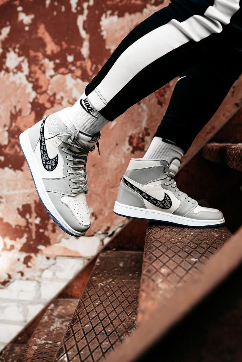 Nike Air Jordan 1 Retro High Grey White x Nike Dior