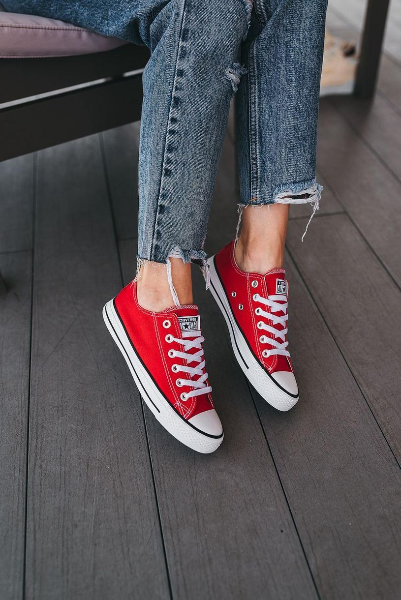 Кеди Converse Low Red White Black Line 4760 фото