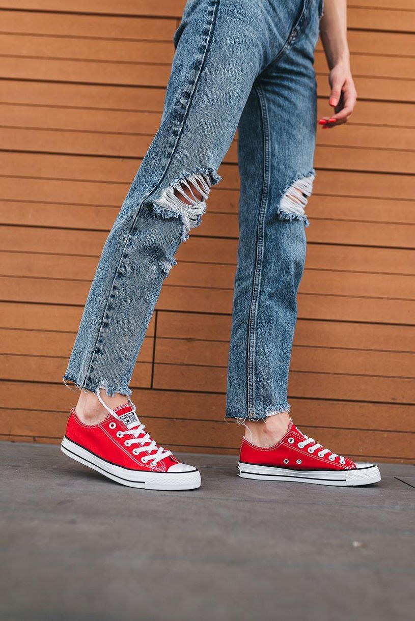 Кеди Converse Low Red White Black Line 4760 фото