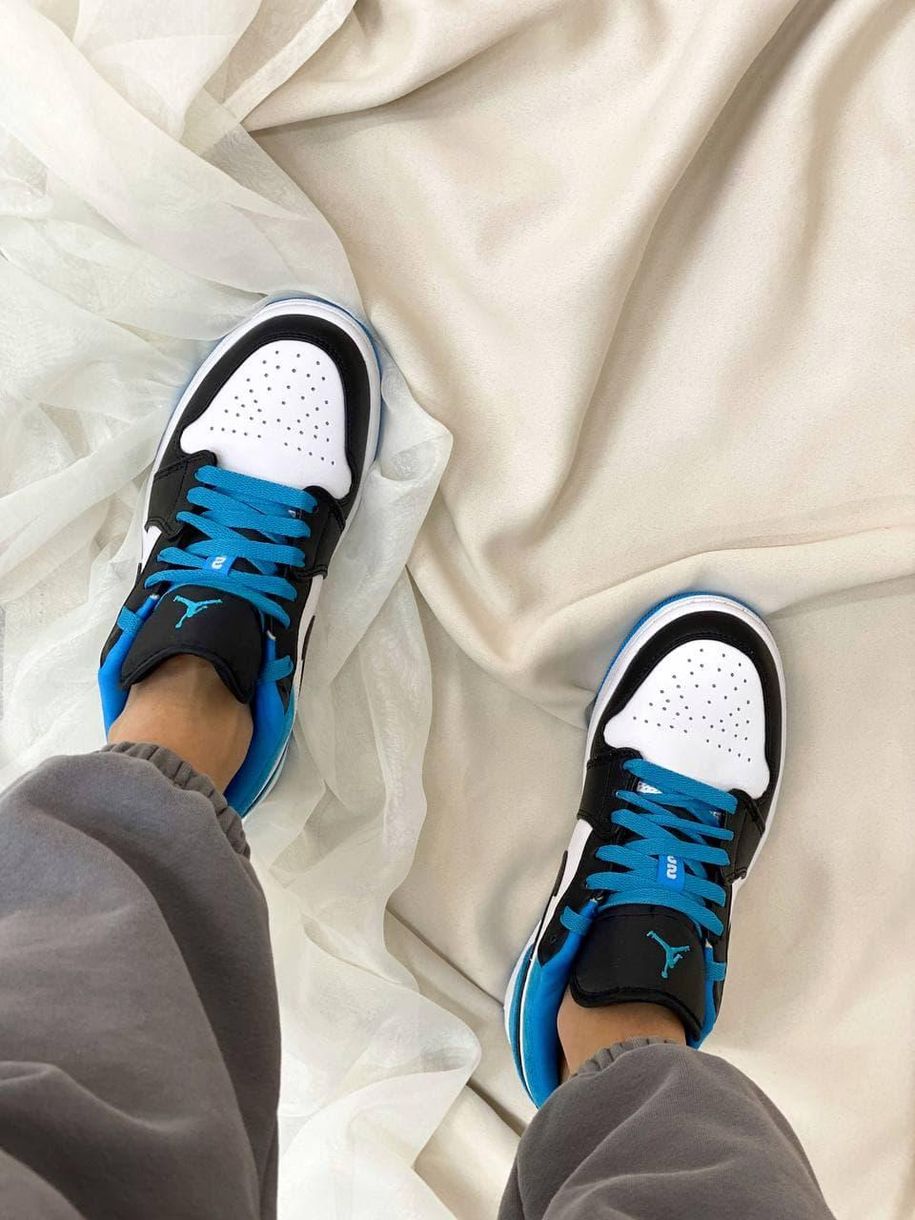 Nike Air Jordan Retro 1 Low Blue White Black 2 6145 фото