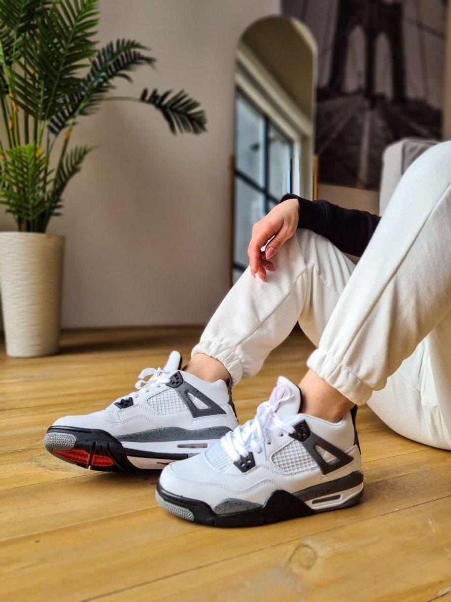 Баскетбольные кроссовки Nike Air Jordan Retro 4 White Cement 2198 фото