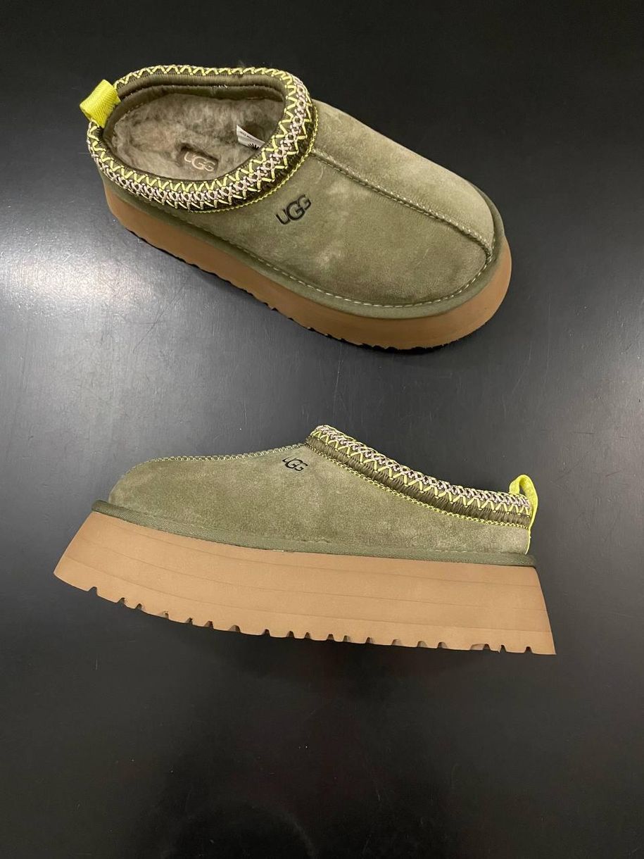 Зимові чоботи Ugg Tasman Chestnut Olive (оливкова вишивка) 9834 фото