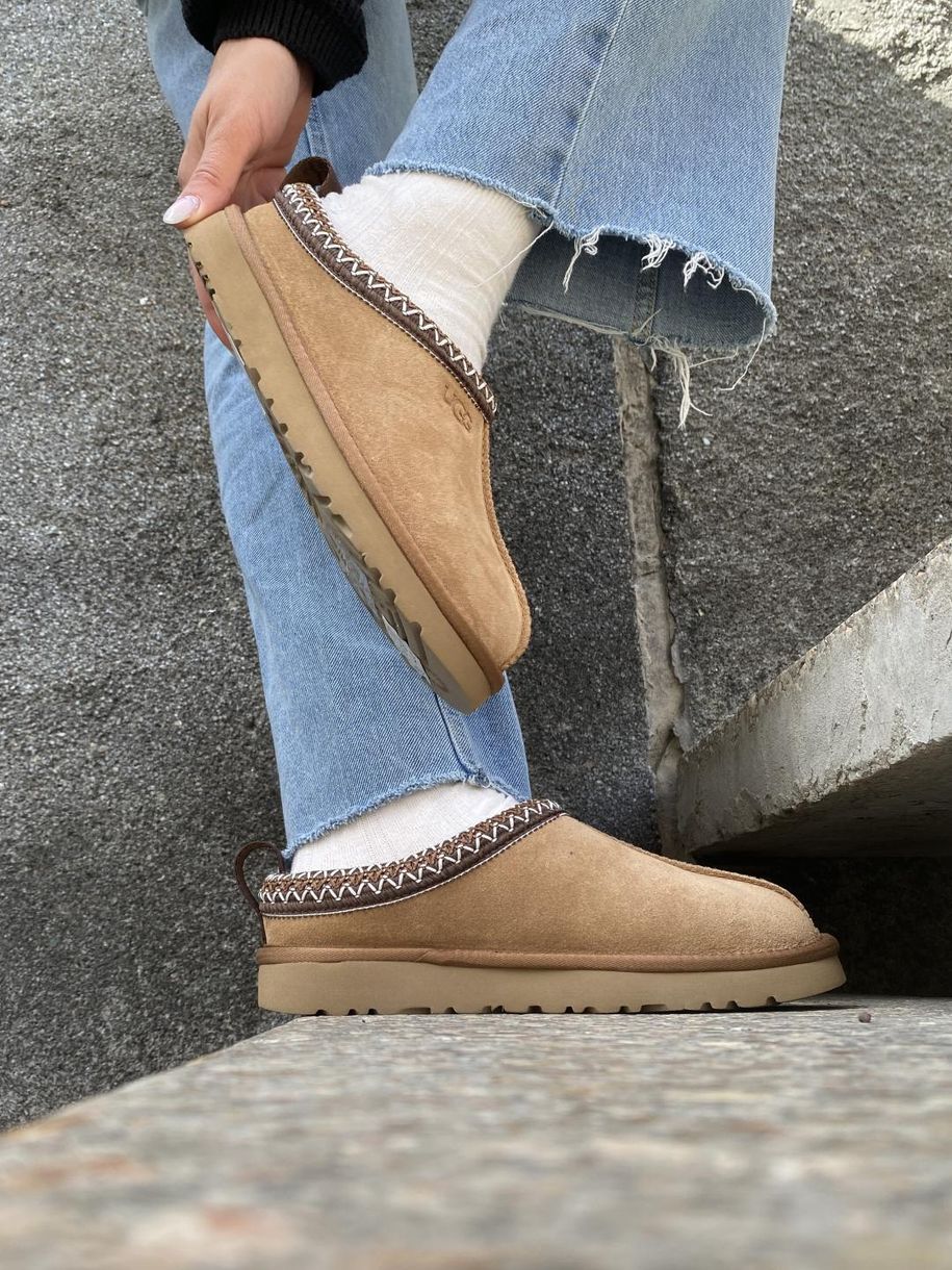 Зимние сапоги Ugg Tasman Chestnut (коричнева вишивка), 38