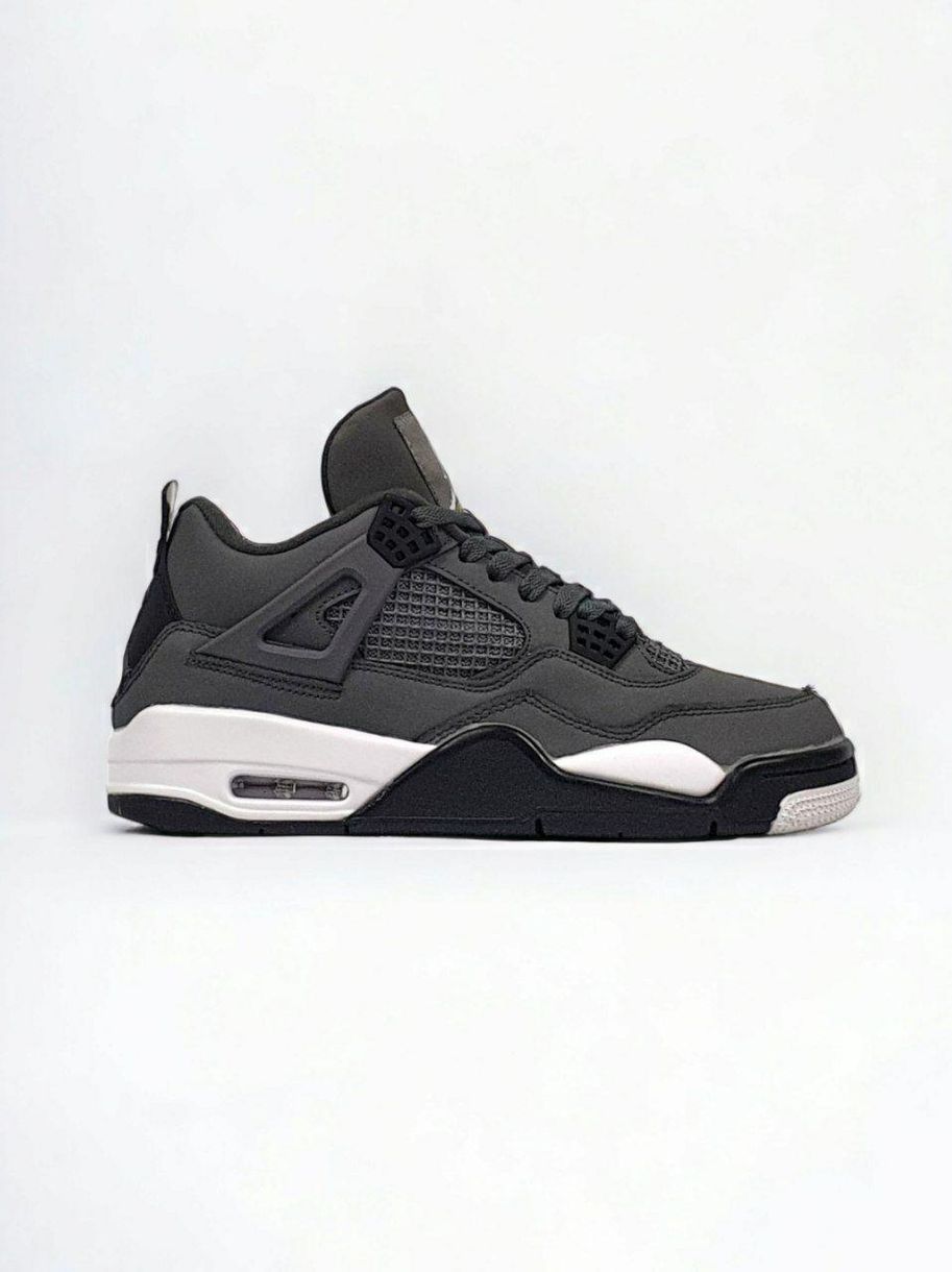 Зимові баскетбольні кросівки Nike Air Jordan 4 Grey Black Fur 9996 фото