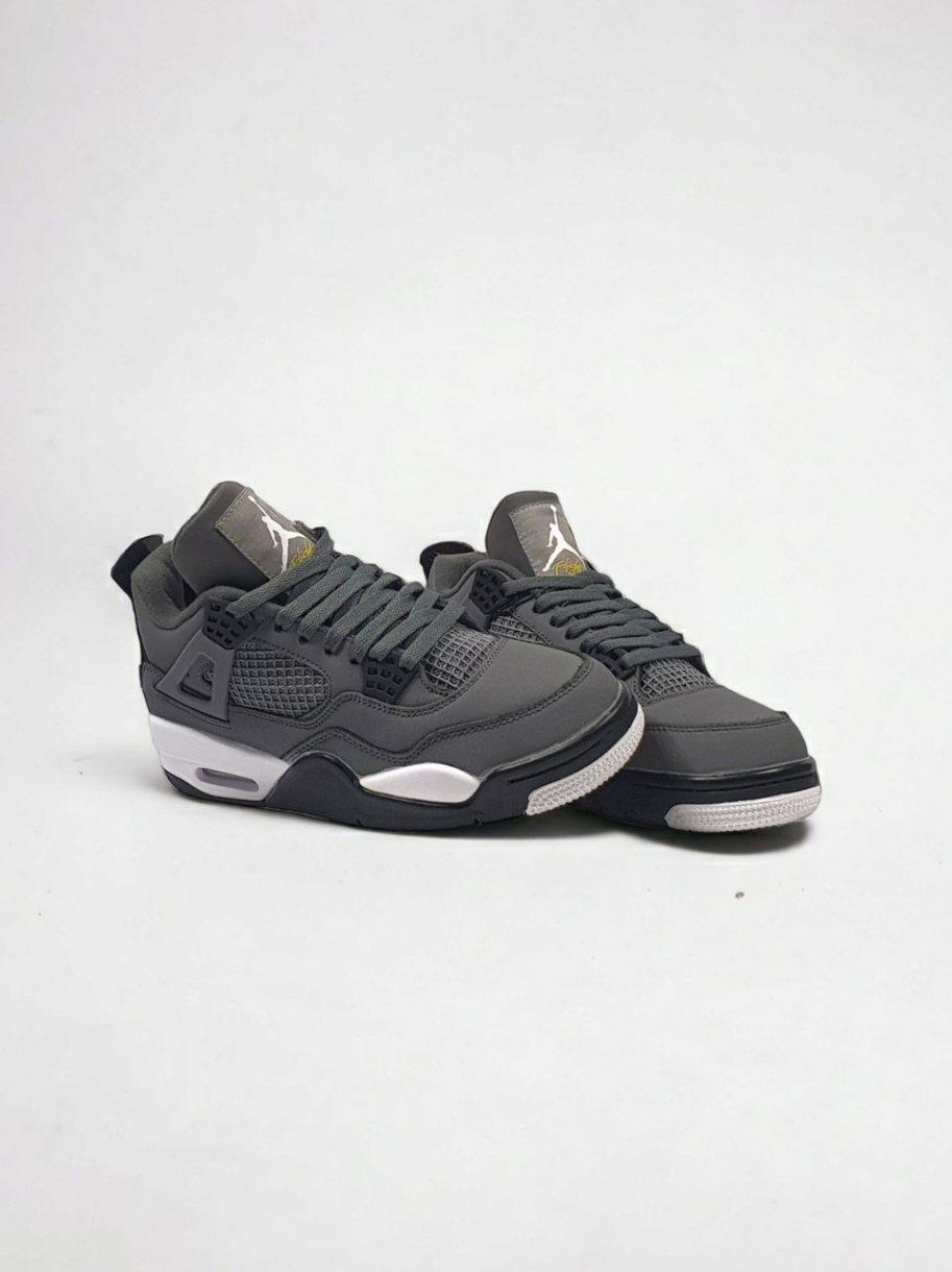 Зимові баскетбольні кросівки Nike Air Jordan 4 Grey Black Fur 9996 фото