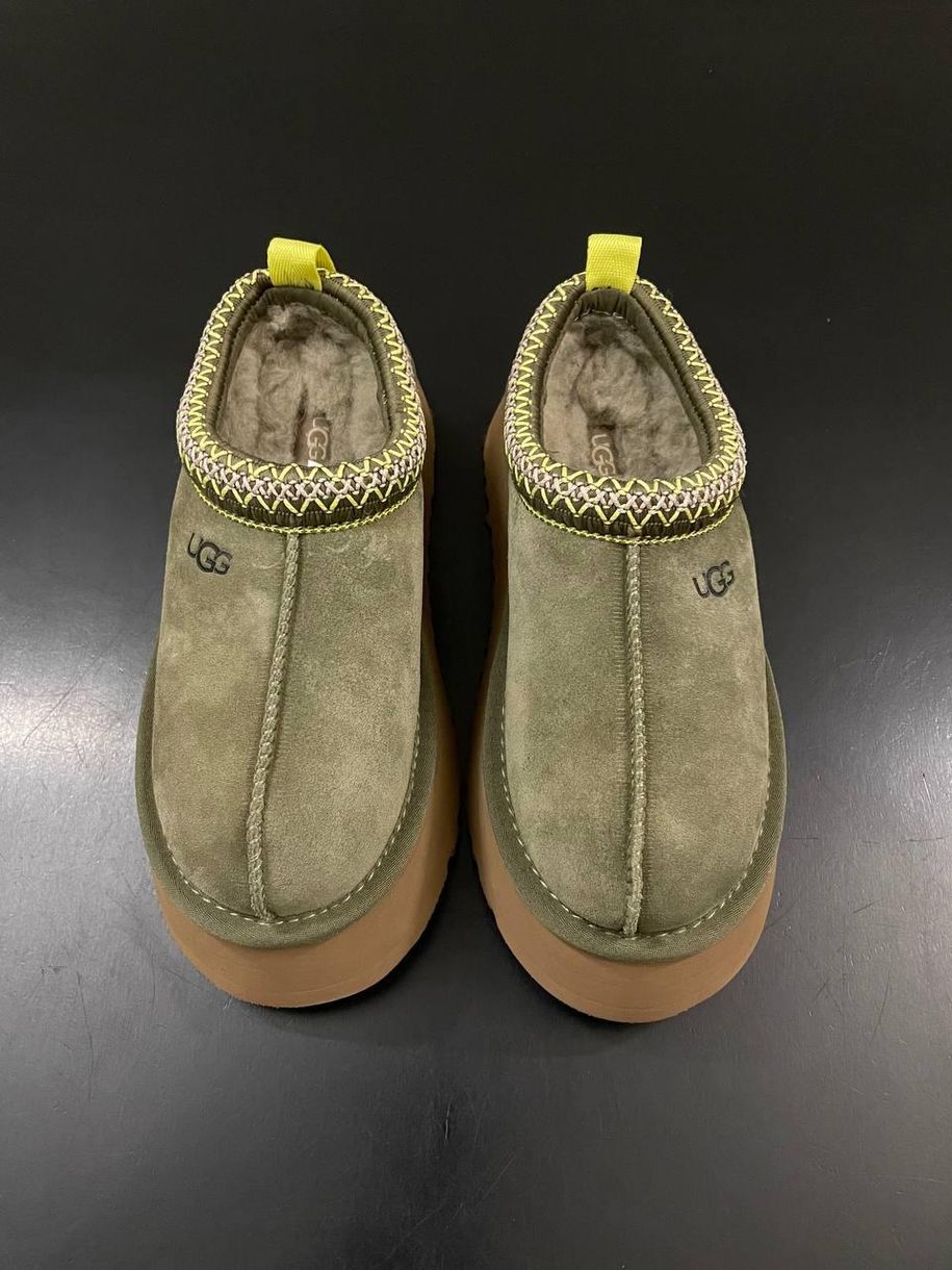 Зимові чоботи Ugg Tasman Chestnut Olive (оливкова вишивка) 9834 фото