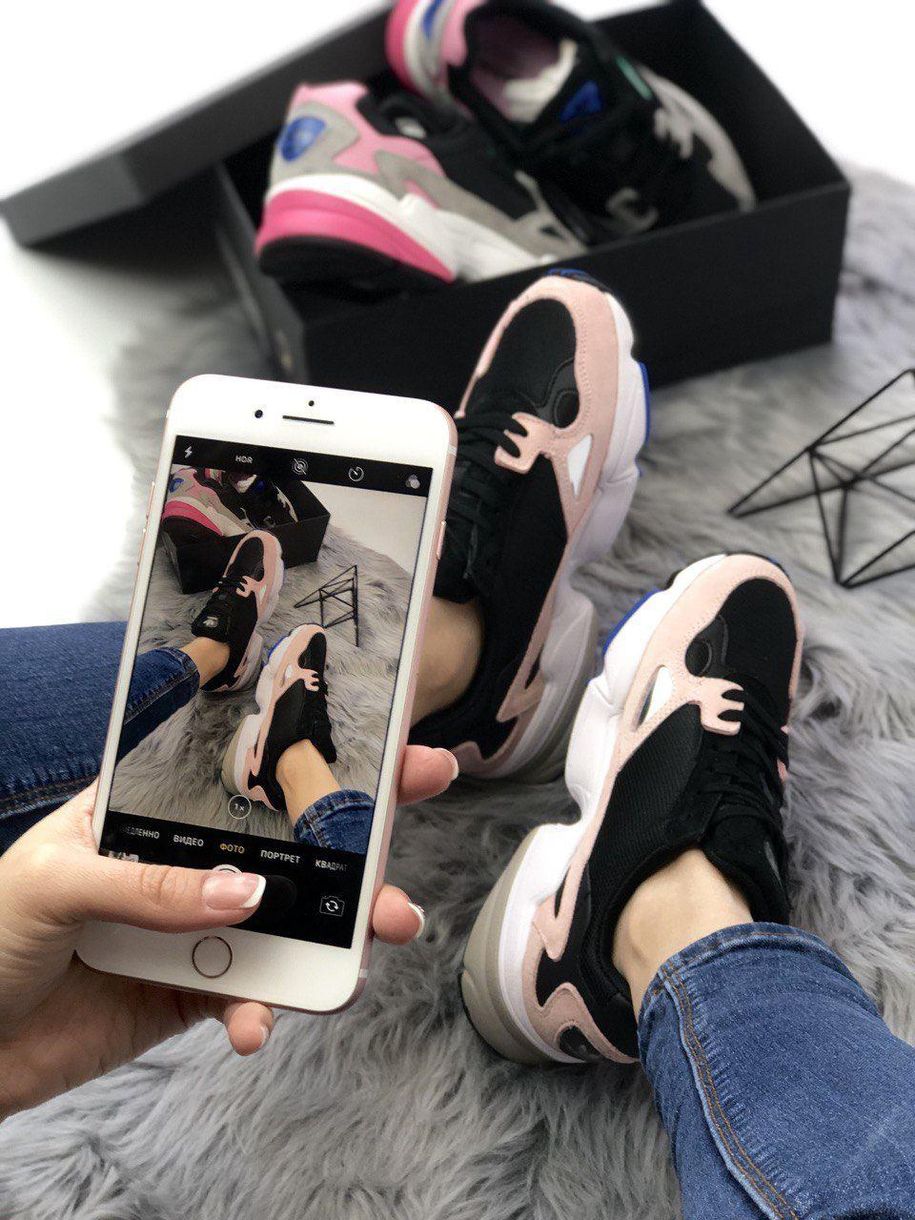 Кросівки Adidas Falcon Pink Black White 7493 фото