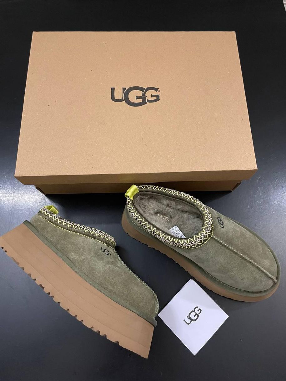 Зимові чоботи Ugg Tasman Chestnut Olive (оливкова вишивка) 9834 фото