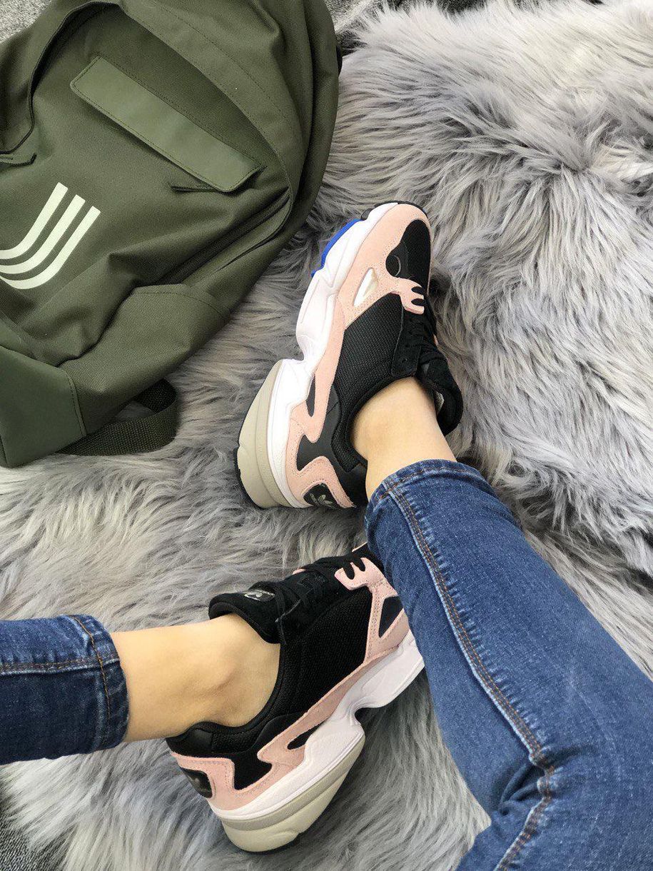 Кросівки Adidas Falcon Pink Black White 7493 фото