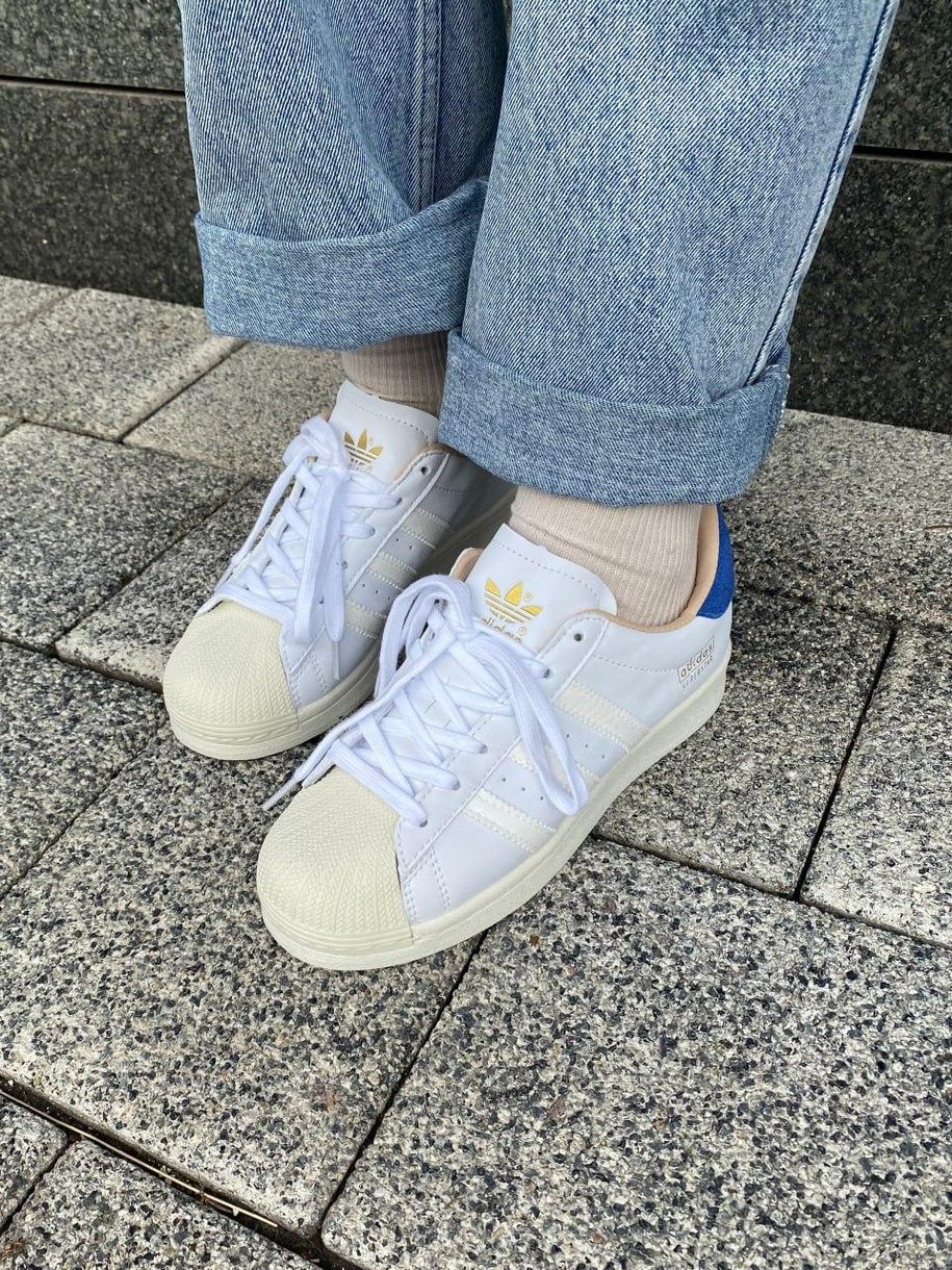 Кеди Adidas Superstar White Blue 10243 фото