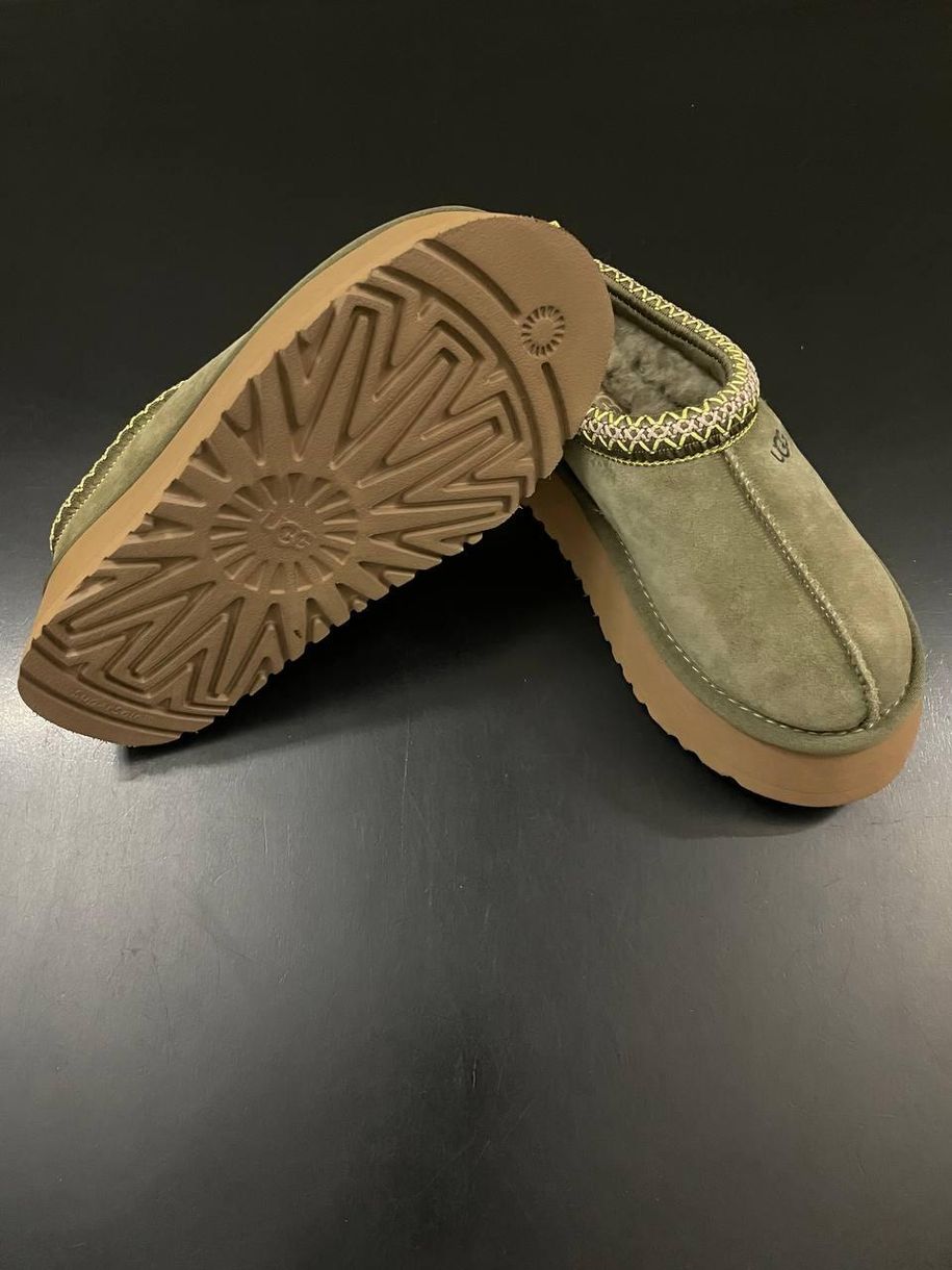 Зимові чоботи Ugg Tasman Chestnut Olive (оливкова вишивка) 9834 фото