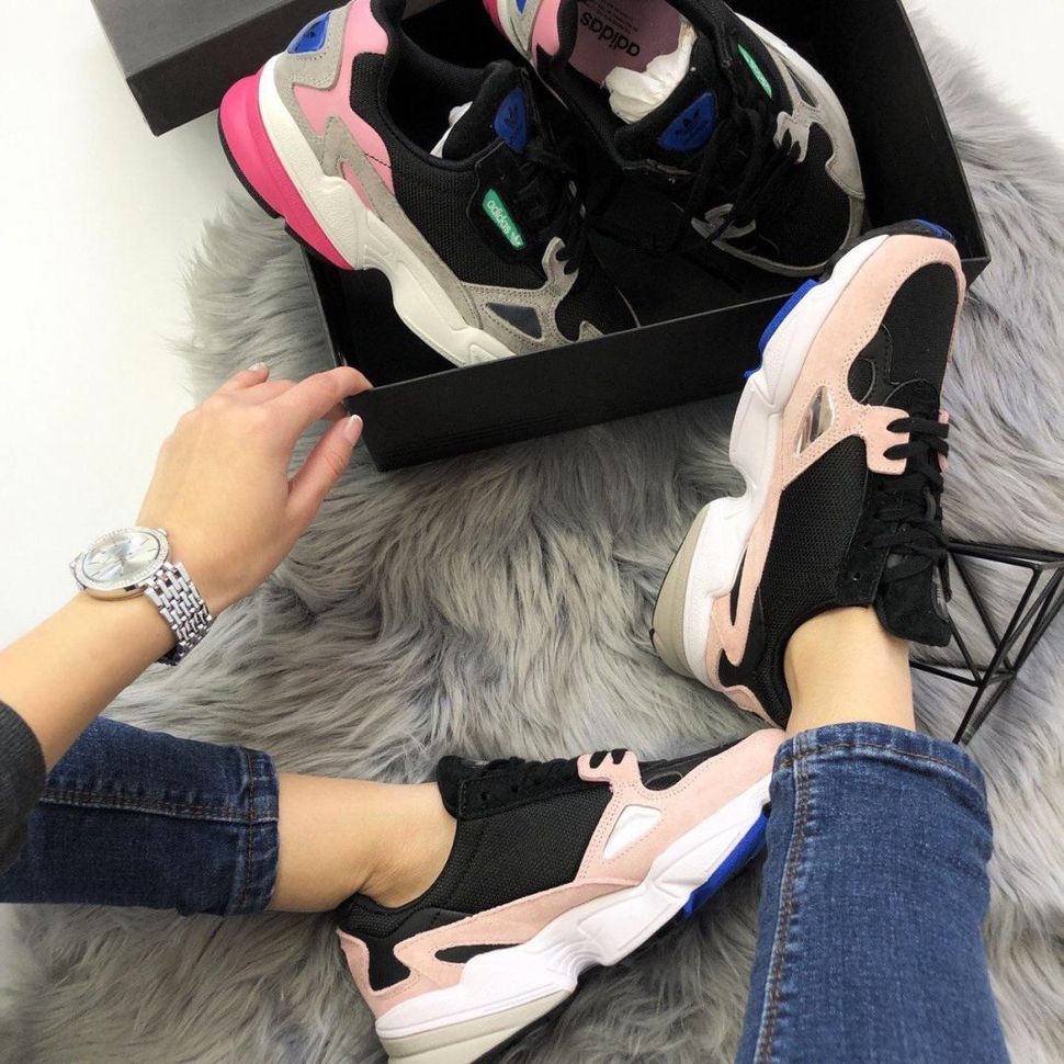 Кросівки Adidas Falcon Pink Black White 7493 фото