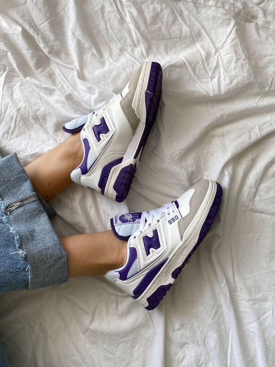 Кросівки New Balance 550 White Purple 8110 фото