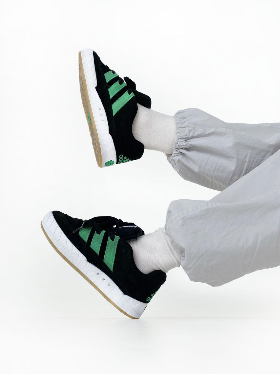 Кроссовки Adidas Adimatic Black White Green 10453 фото