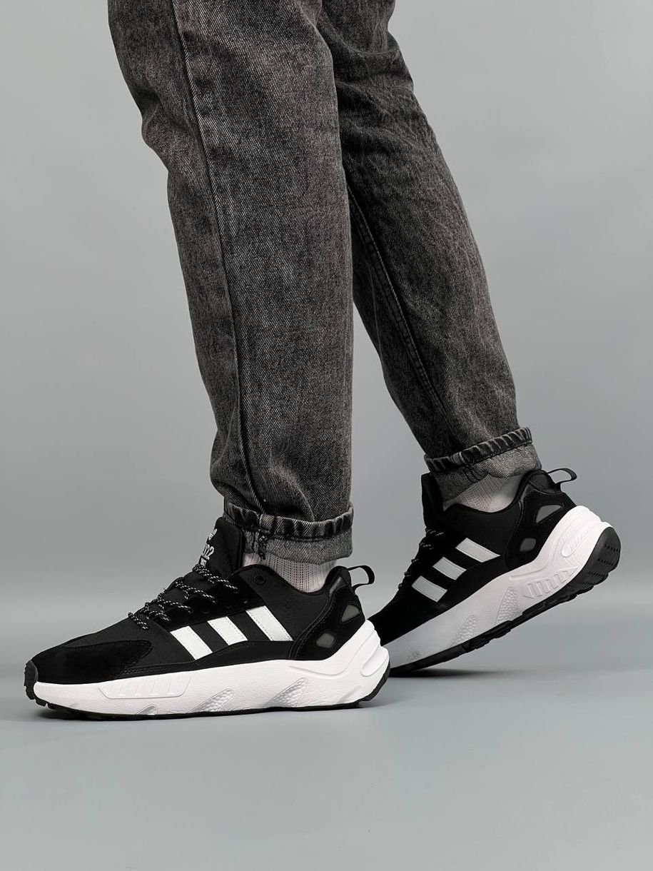 Кроссовки Adidas ZX 22 Boost Black White 7159 фото