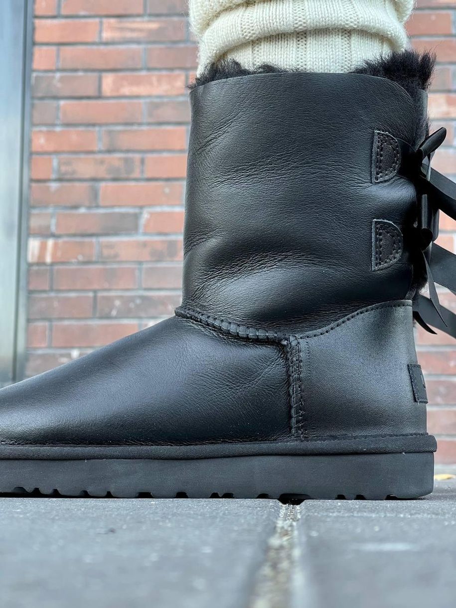 Ugg Bailey Bow II Boot Black Leather