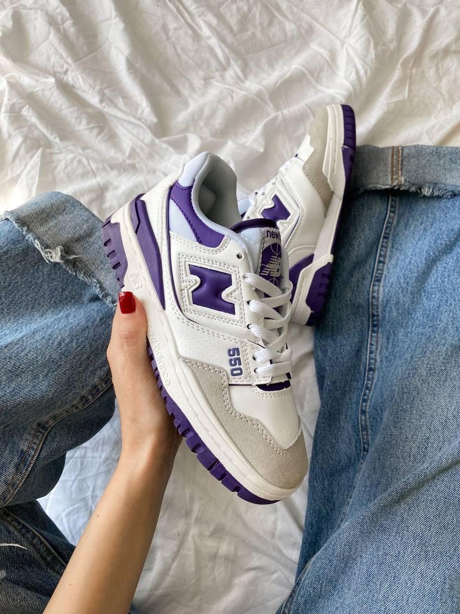 Кросівки New Balance 550 White Purple 8110 фото