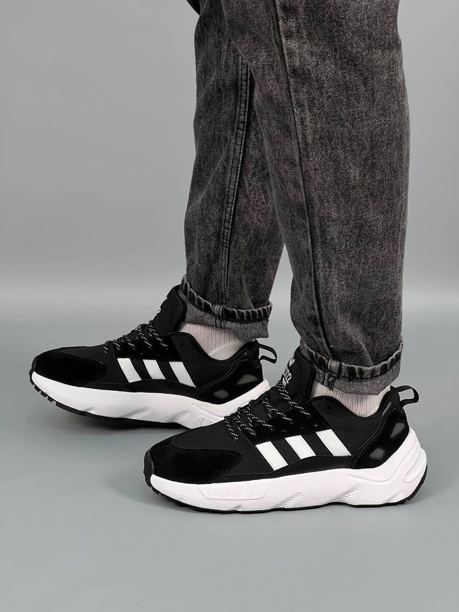 Кроссовки Adidas ZX 22 Boost Black White 7159 фото