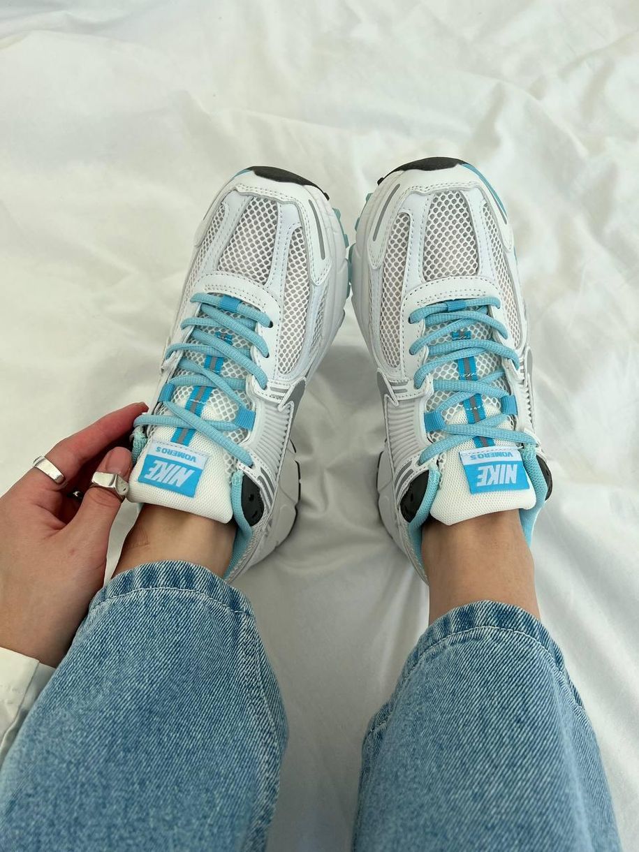 Кросівки Nike Zoom Vomero 5 White Blue 10429 фото