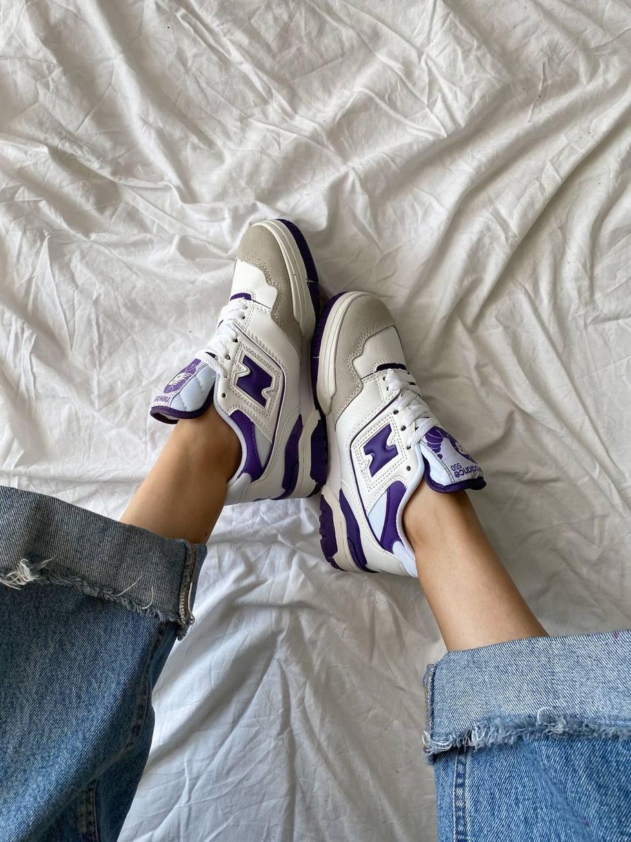 Кросівки New Balance 550 White Purple 8110 фото