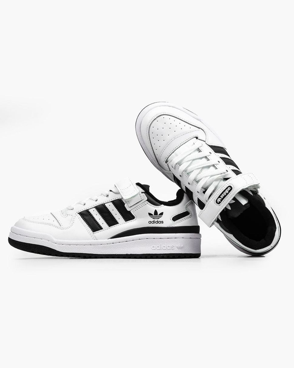 Кроссовки Adidas Forum Black White v2 8229 фото
