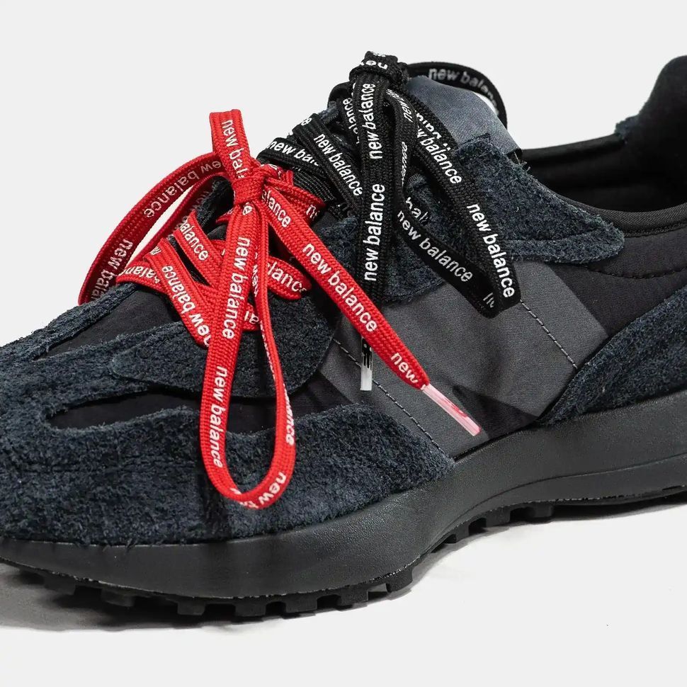 New Balance 327 Black Red/Black Laces