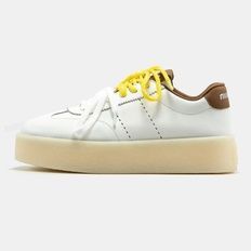 Miu Miu Platform Sneakers White Brown Yellow