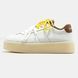 Miu Miu Platform Sneakers White Brown Yellow