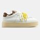 Miu Miu Platform Sneakers White Brown Yellow