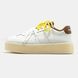 Miu Miu Platform Sneakers White Brown Yellow
