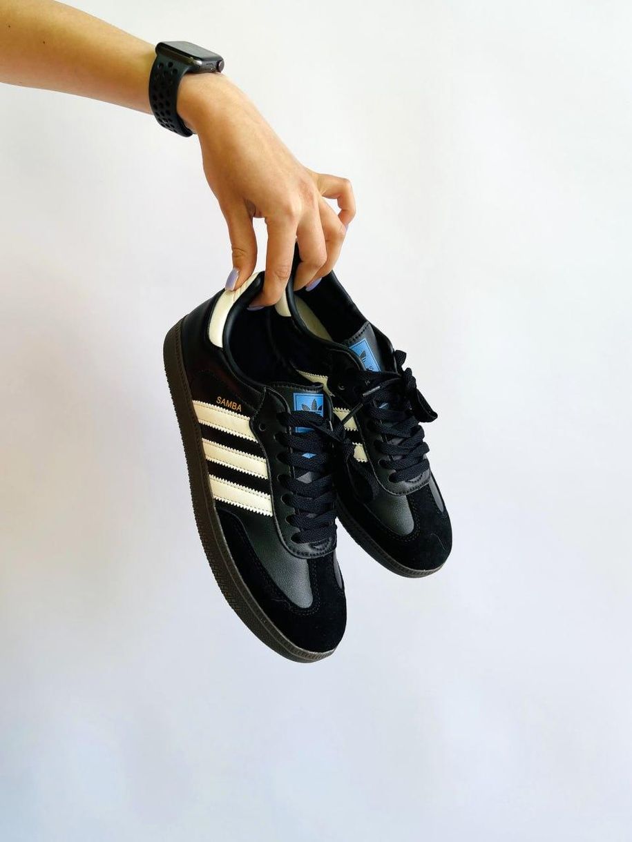 Кеды Adidas Samba Black White 9124 фото