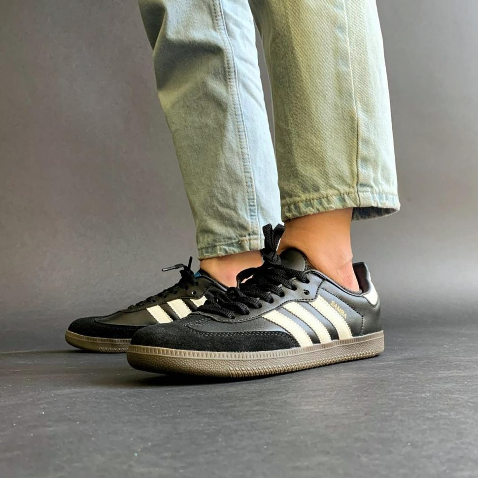 Кеды Adidas Samba Black White 9124 фото