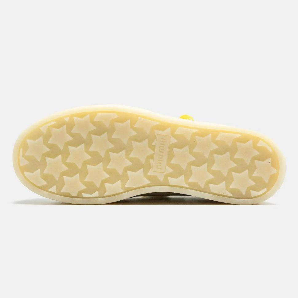 Miu Miu Platform Sneakers White Brown Yellow
