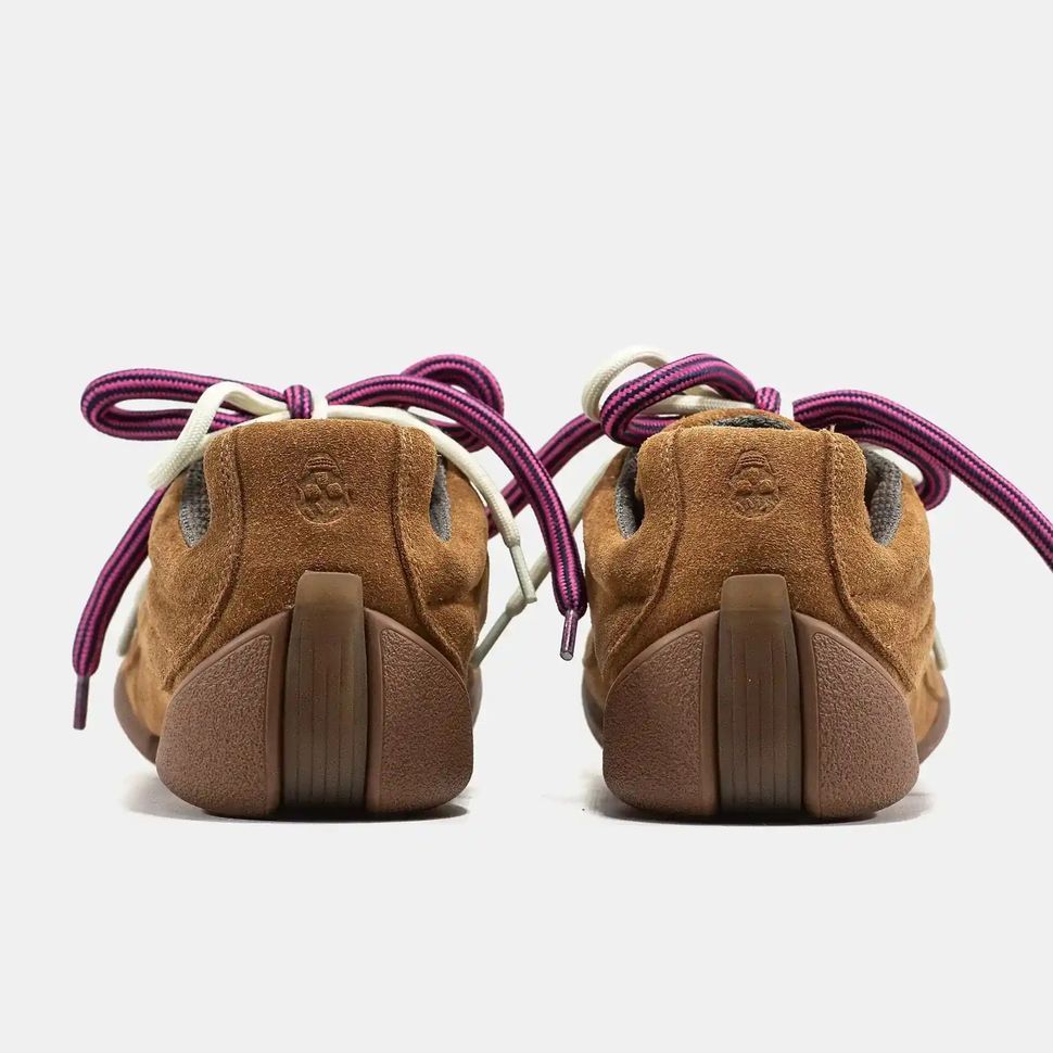 Alexander McQueen Flexion Brown Suede Pink Laces, 36