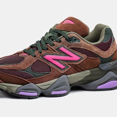 New Balance 9060 Brown Burgundy Olive Pink