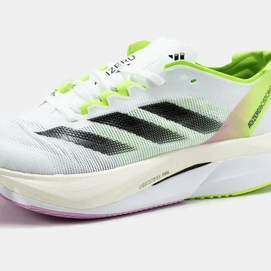 adidas Adizero Boston 12 White Black Lime Pink