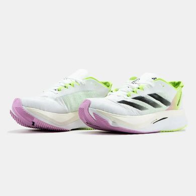 adidas Adizero Boston 12 White Black Lime Pink