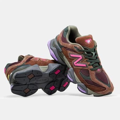 New Balance 9060 Brown Burgundy Olive Pink