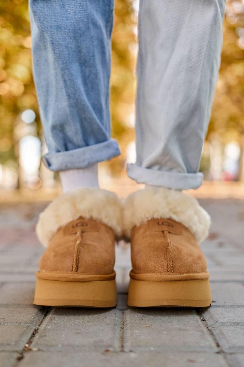 Зимние сапоги Ugg Classic Ultra Mini Platform Chestnut Fur 9463 фото