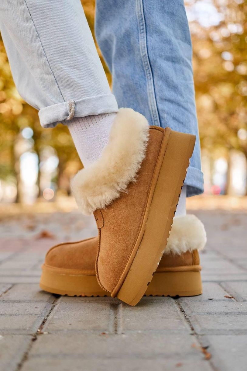 Зимние сапоги Ugg Classic Ultra Mini Platform Chestnut Fur 9463 фото