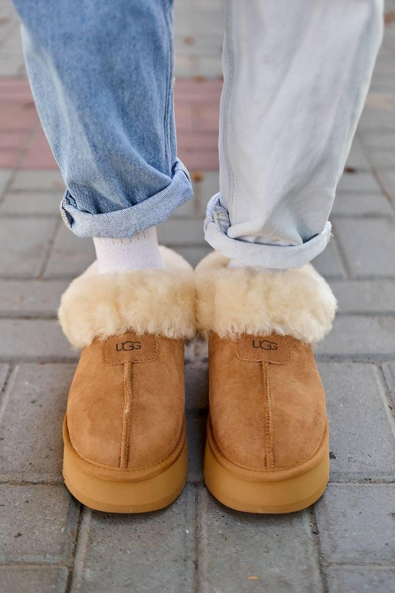 Зимние сапоги Ugg Classic Ultra Mini Platform Chestnut Fur 9463 фото