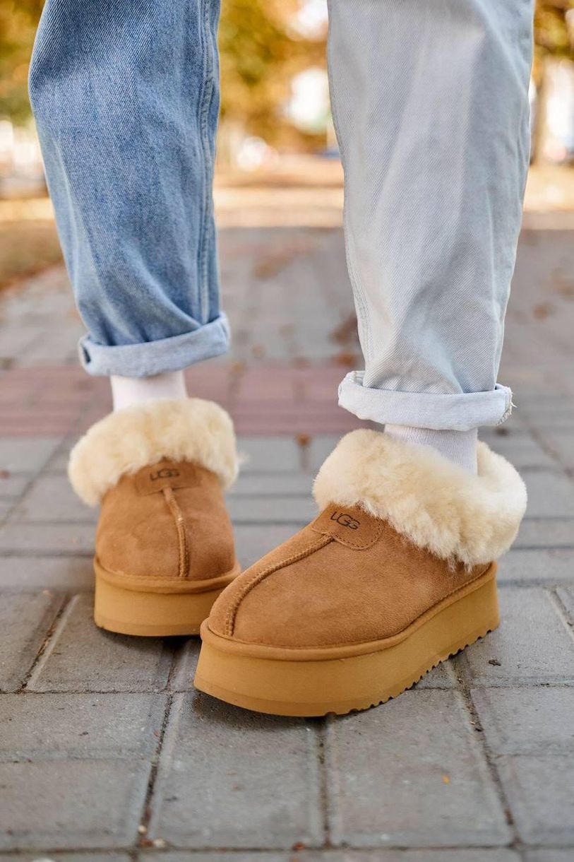 Зимние сапоги Ugg Classic Ultra Mini Platform Chestnut Fur 9463 фото