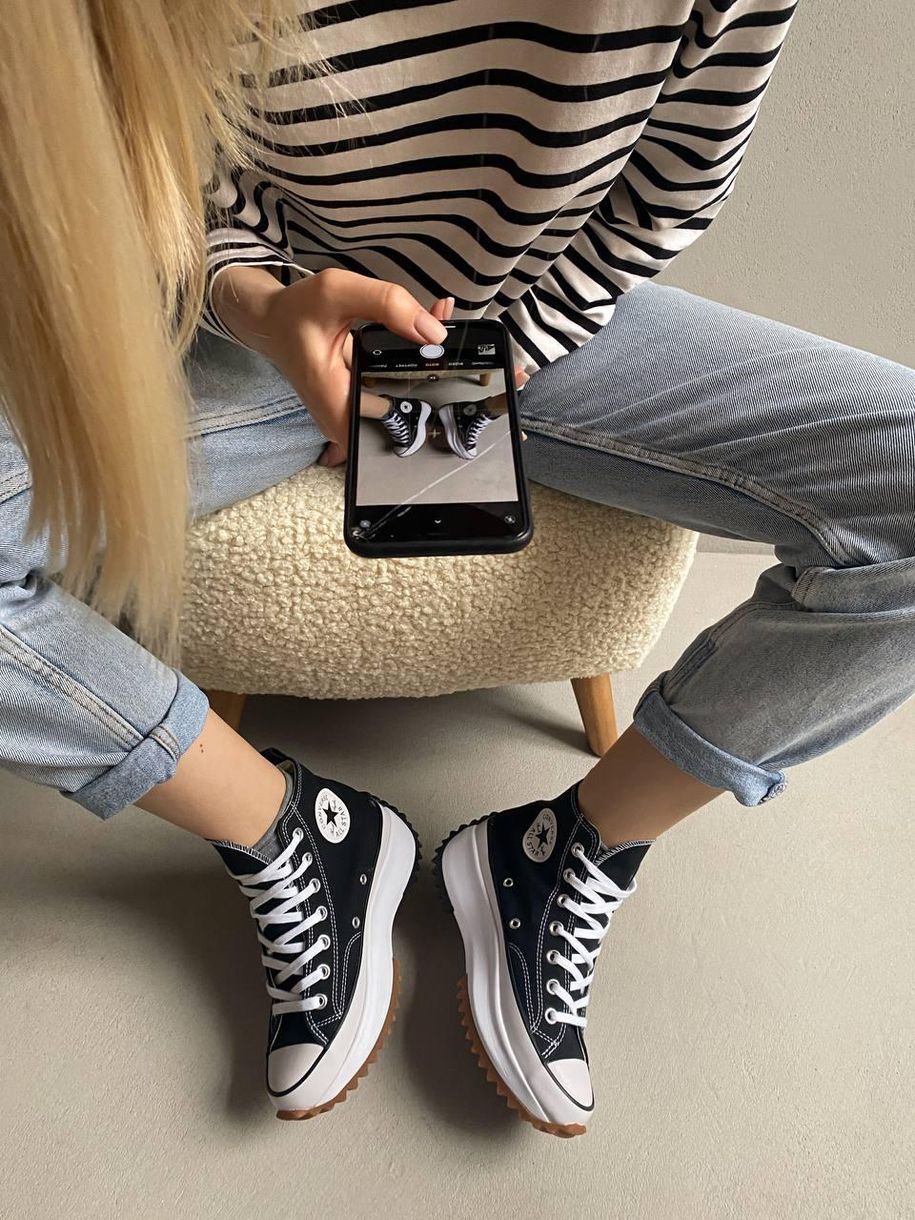 Кеди Converse Run Star High Black White 4768 фото