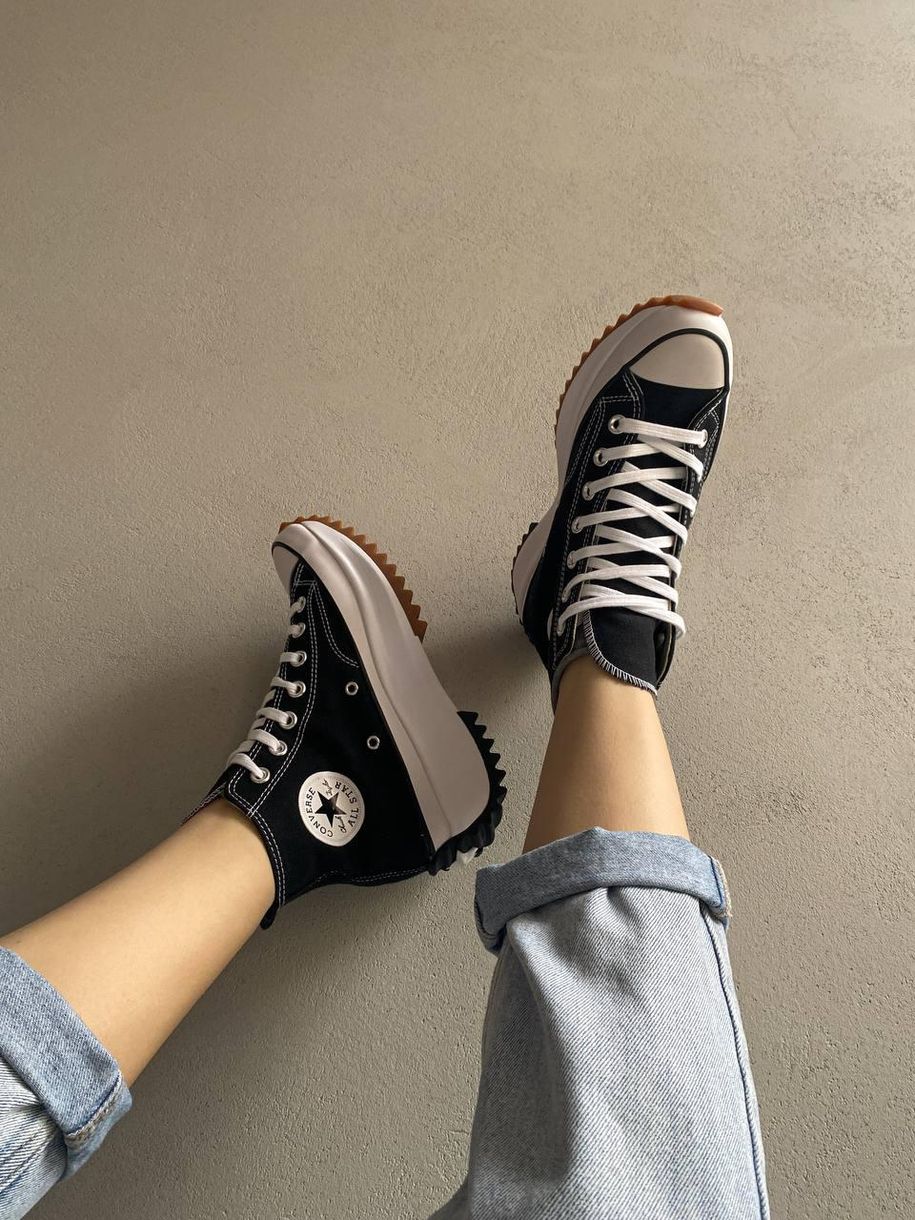 Кеди Converse Run Star High Black White 4768 фото