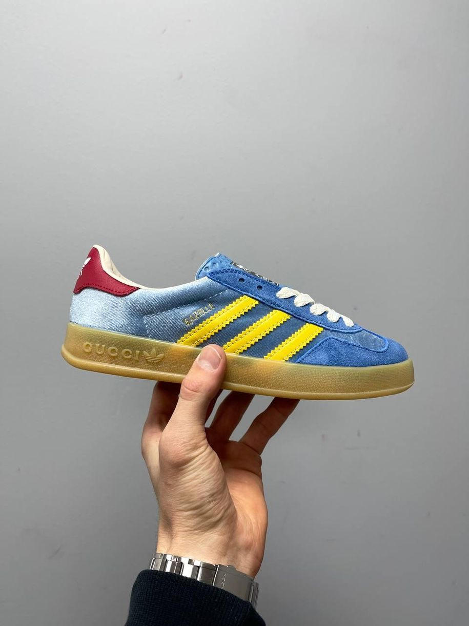 Кроссовки Adidas x Gucci Gazelle Blue 2284 фото