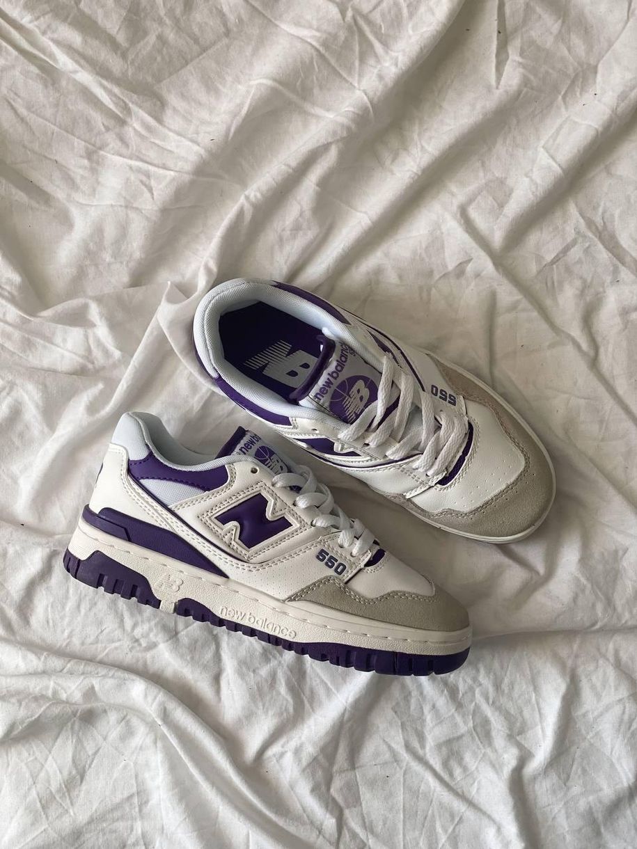 Кросівки New Balance 550 White Purple 8110 фото