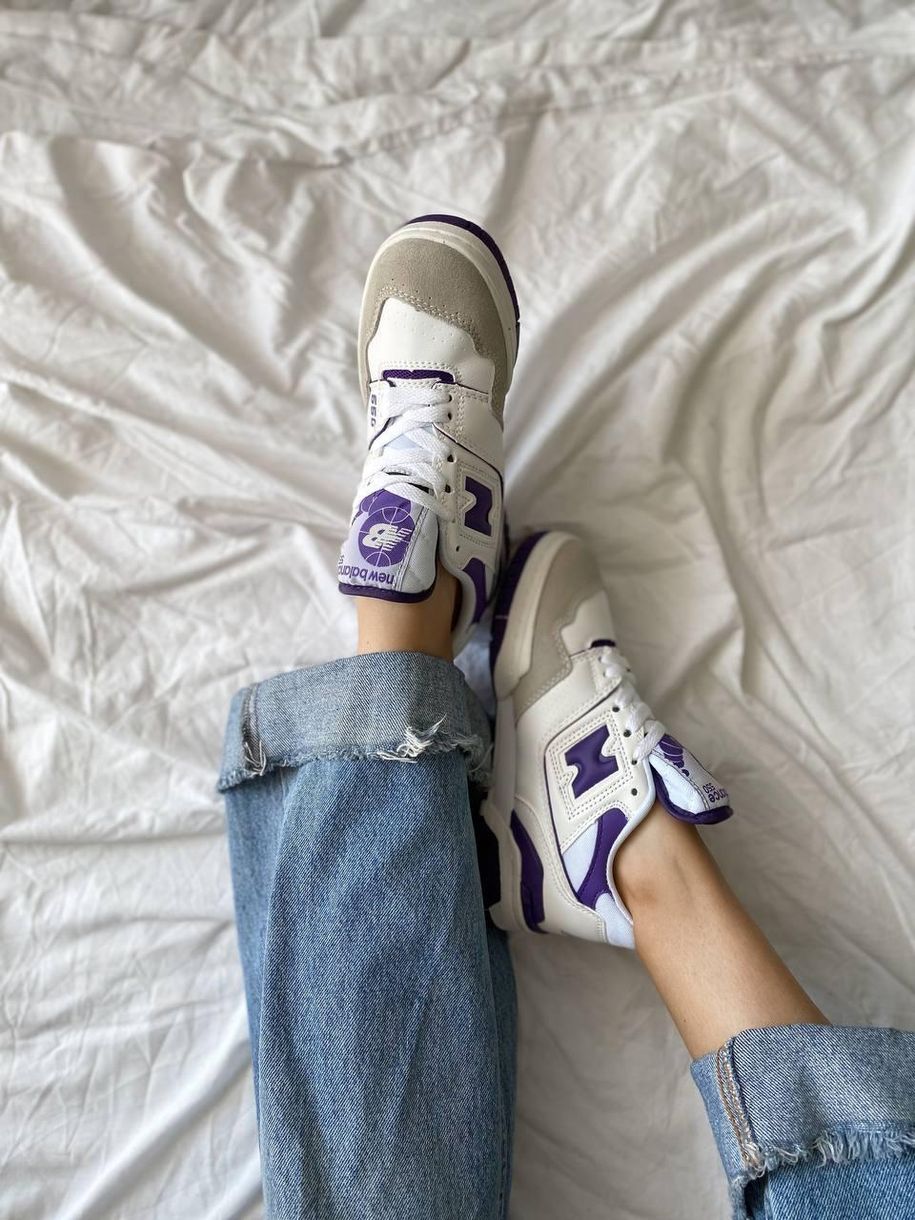 Кросівки New Balance 550 White Purple 8110 фото