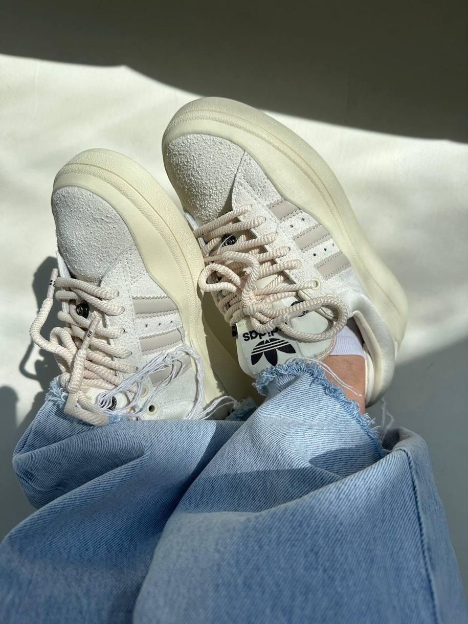 Кросівки бежеві Adidas Campus x Bad Bunny Beige 9446 фото