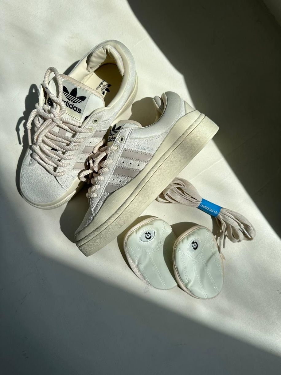 Кросівки бежеві Adidas Campus x Bad Bunny Beige 9446 фото