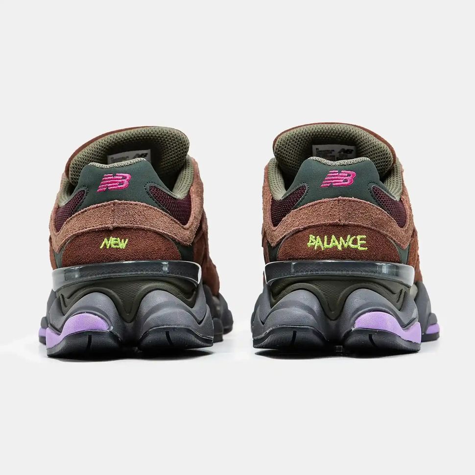 New Balance 9060 Brown Burgundy Olive Pink